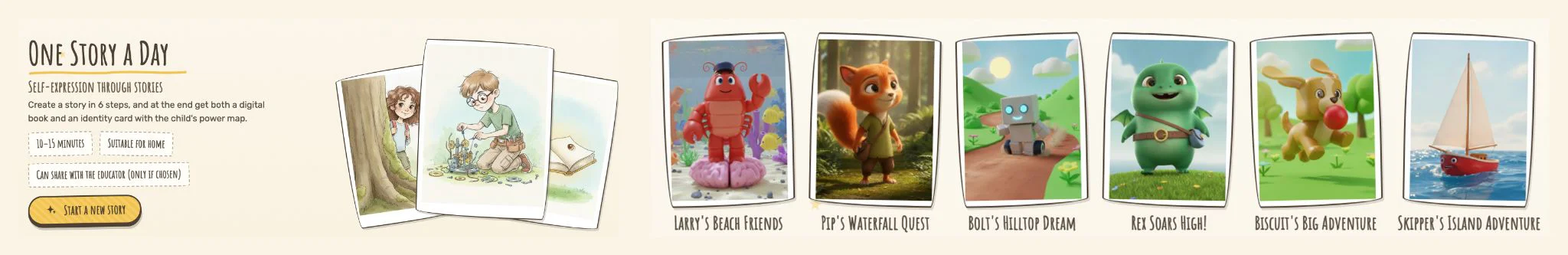 StoryGarden: One Story a Day and a shelf of student-made storybooks